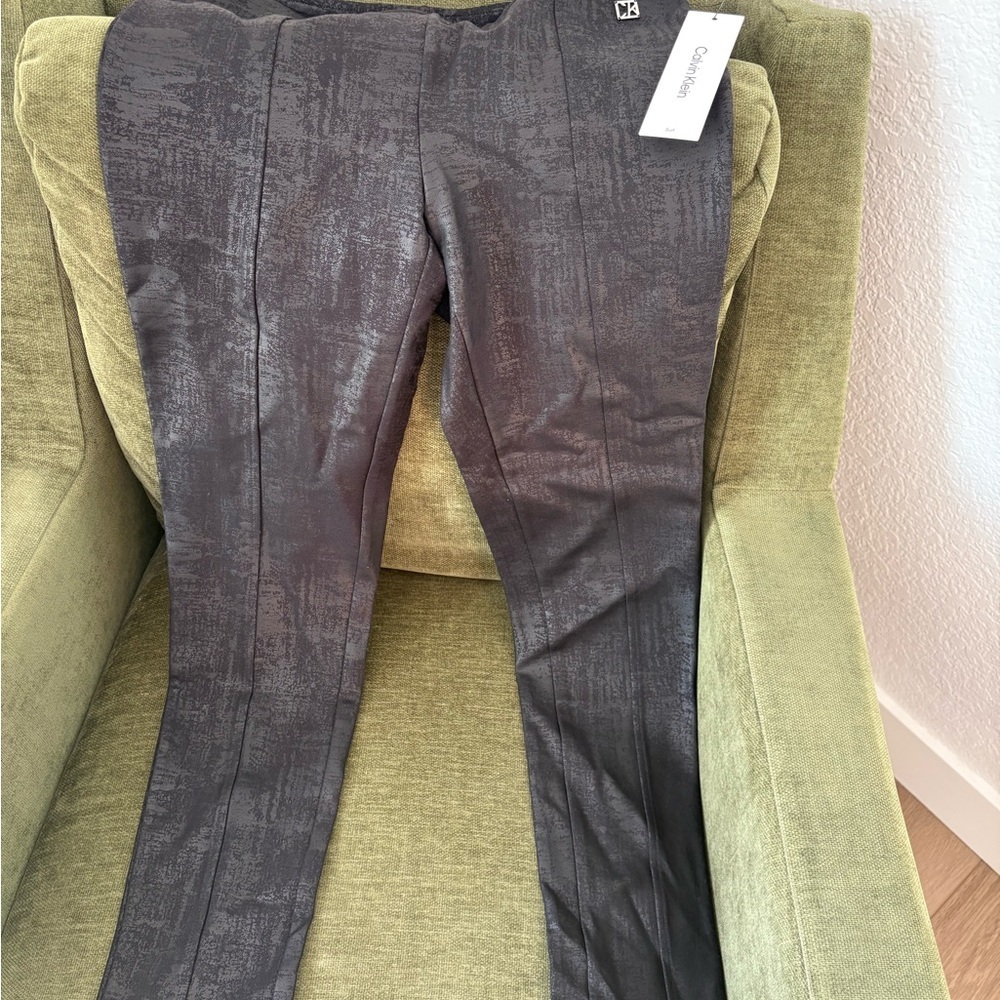 Calvin Klein Dark Charcoal Textured Dress Pants